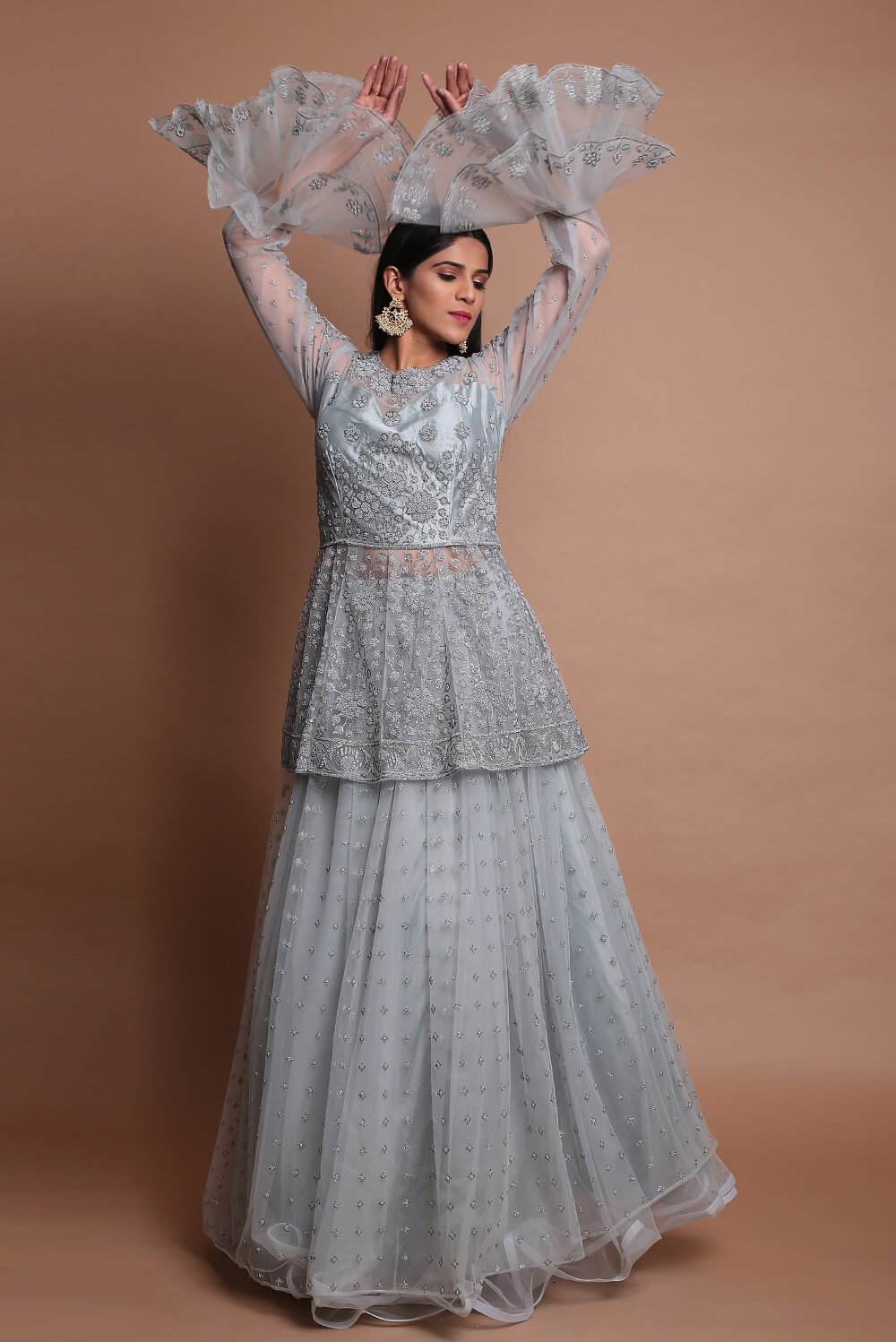 Latest peplum top with skirts || Long peplum blouse lehenga choli designs  ||Flare kurti with lehenga - YouTube