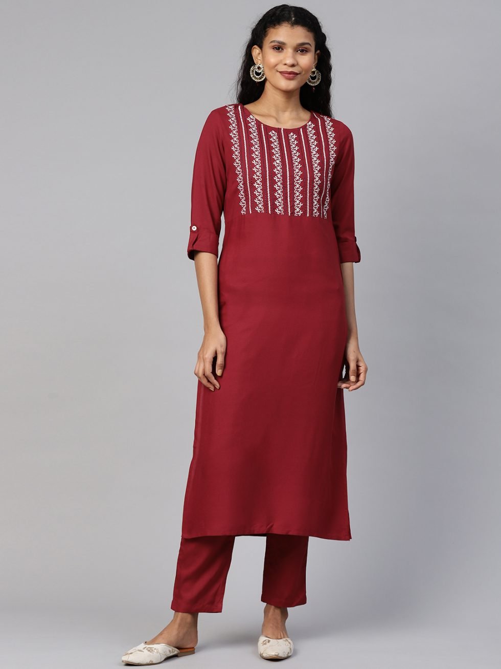 Embroidered Kurta Set with Solid Trouser | Kishori