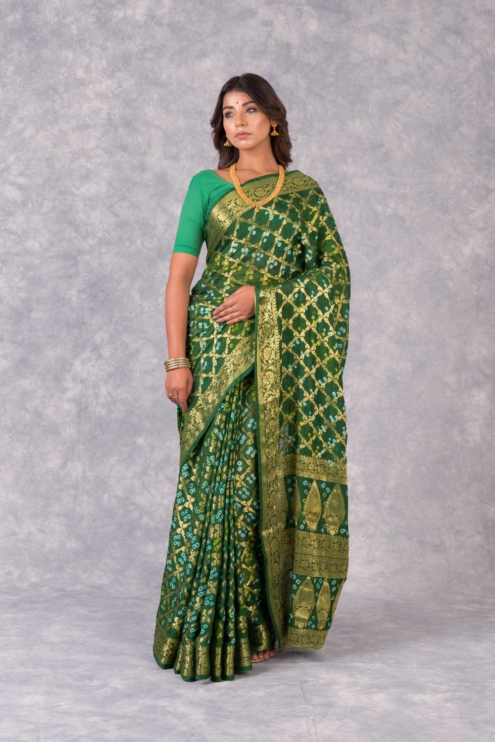 Buy Latest Woven Zari Silk Persian Green Saree|SARV117035
